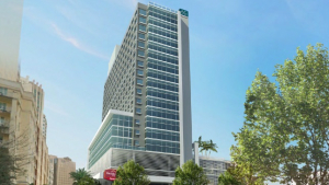 A rendering for a hotel proposed at 7400 S.W. 88th St. in Miami